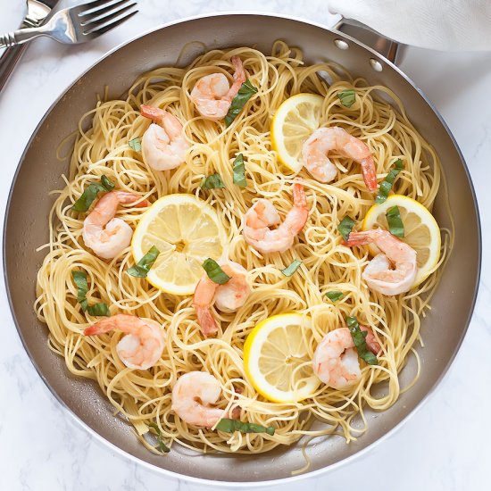 Lemon Garlic Shrimp Pasta