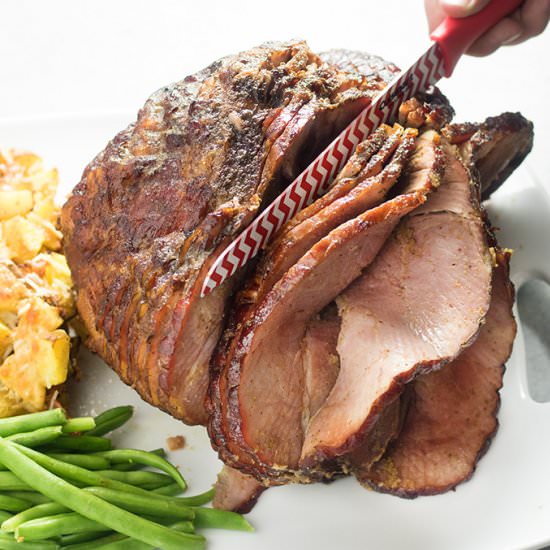 Crock Pot Maple Cherry Glazed Ham