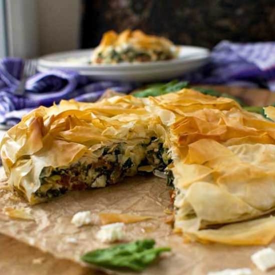 spinach and feta filo pie