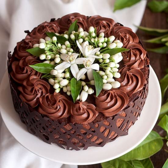 Chocolate and Orange Blossom Cake