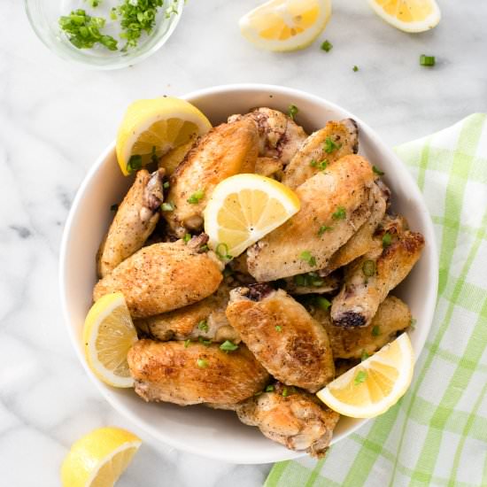 Lemon Garlic Chicken Wings (Baked)