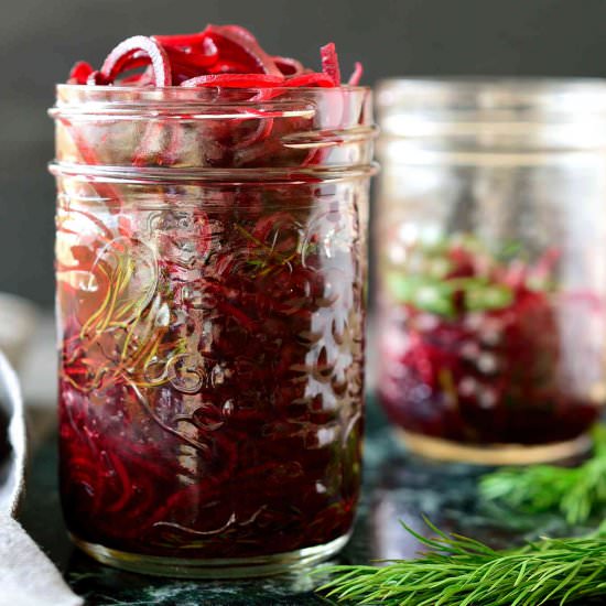 Spiralized Fermented Beets