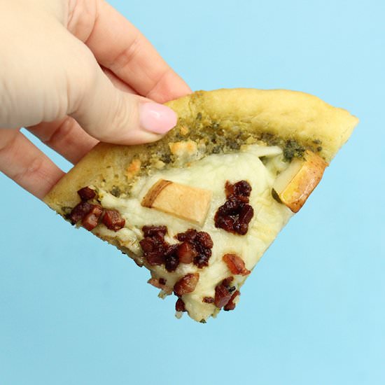 Pear, Pesto, and Pancetta Pizza