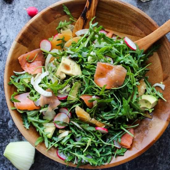 Arugula, Fennel, and Smoked Salmon Salad