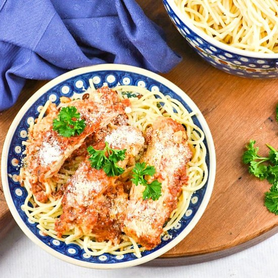 Easy Crock Pot Chicken Parmesan