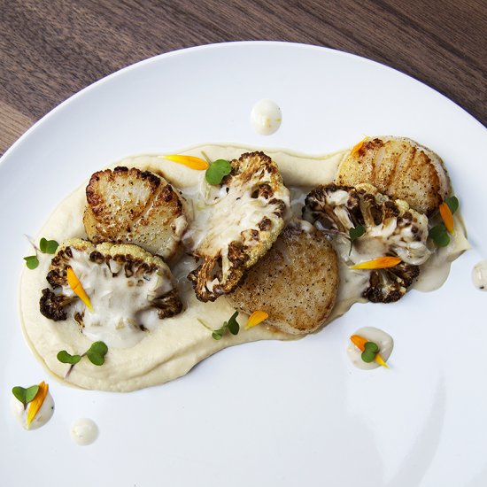 Scallops with Parmesan Cauliflower