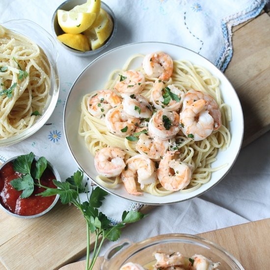 Lemon-Garlic Shrimp Linguine