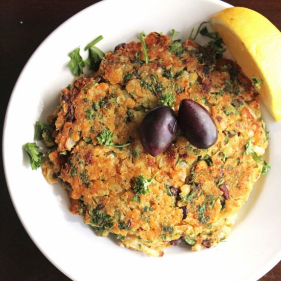 Savory Lentil Pancakes with Olives