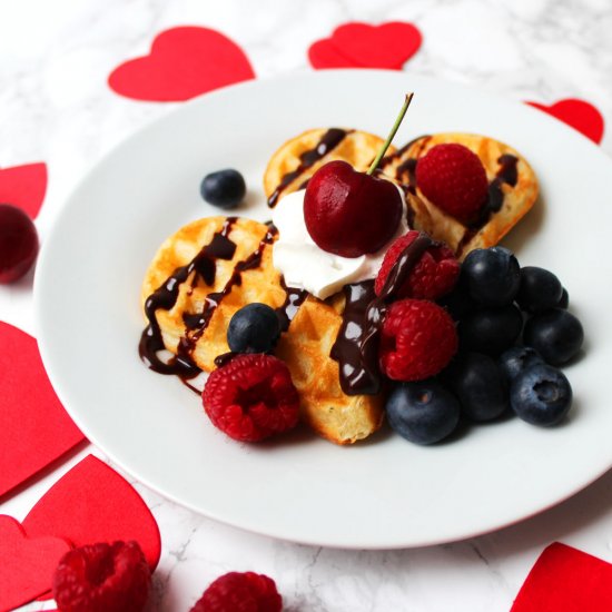 Heart Shaped Vanilla Bean Waffles