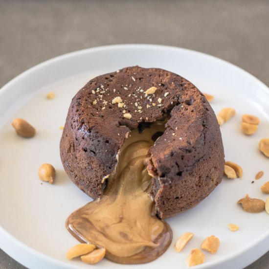 Peanut Butter Chocolate Lava Cakes