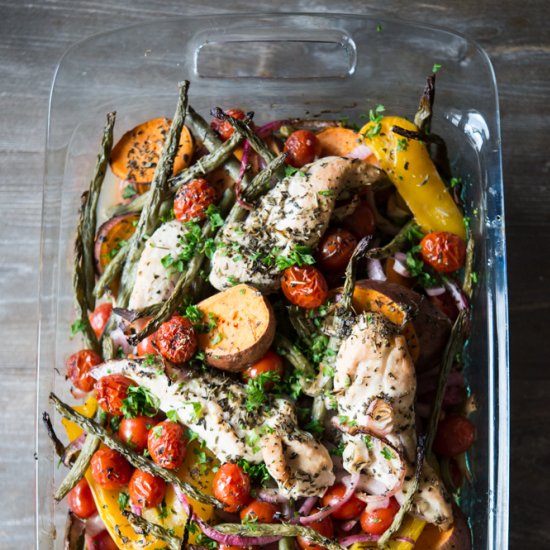 Squeaky Clean Chicken & Veggie Bake