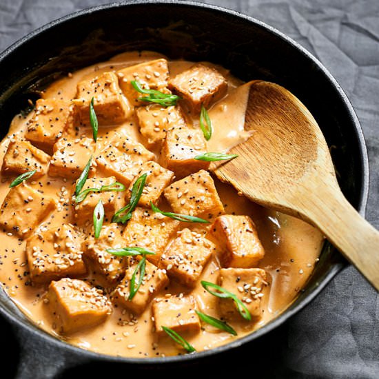 Spicy Tahini Tofu Stir Fry