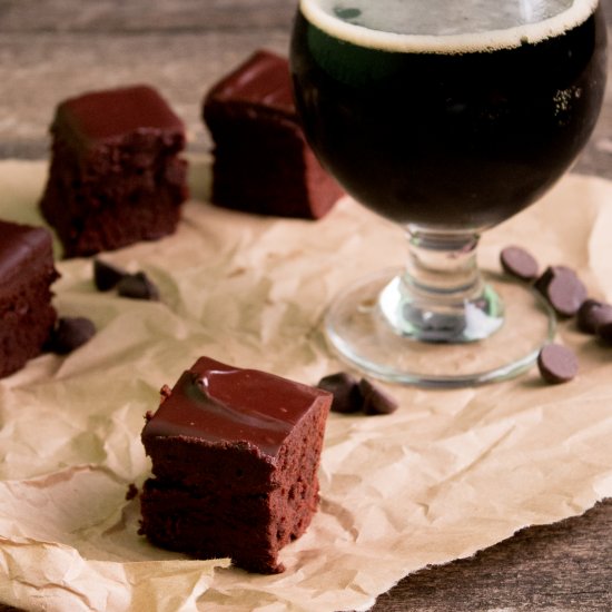 Stout Brownies with Ganache