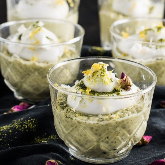 Coconut Lemon Chia Matcha Pudding