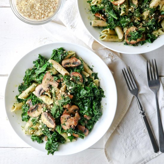 Mushroom & Kale Pesto Penne