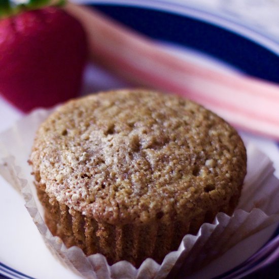 Blackberry Rhubarb Bran Muffins