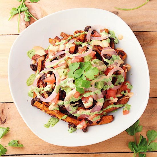 Loaded Vegan Sweet Potato Fries