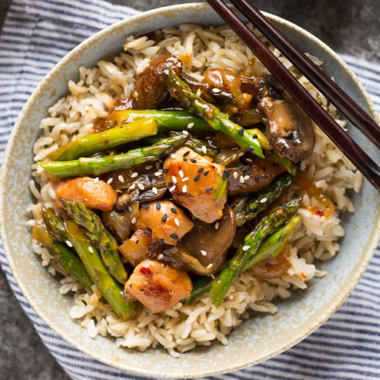 Ginger Chicken Asparagus Stir Fry