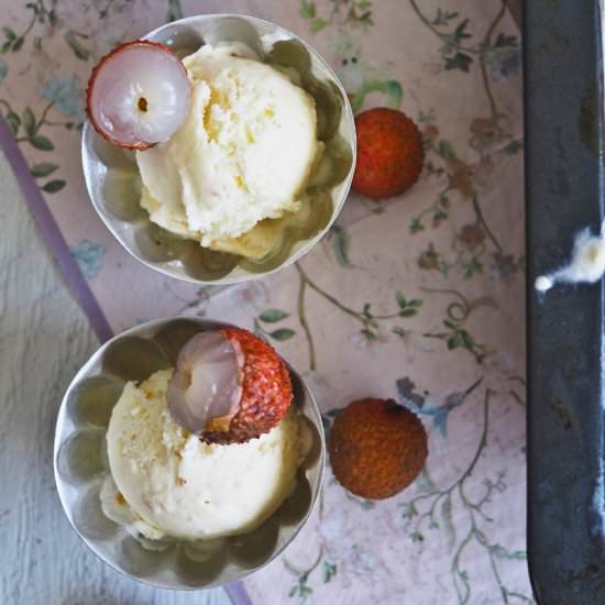 Easy Lychee Ice Cream