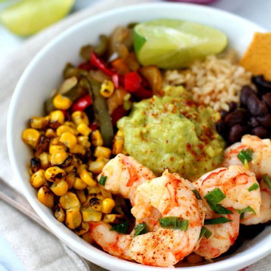 Chili Lime Shrimp Fajita Bowls