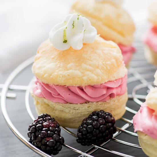 Blackberry Lime Buttercream Puffs