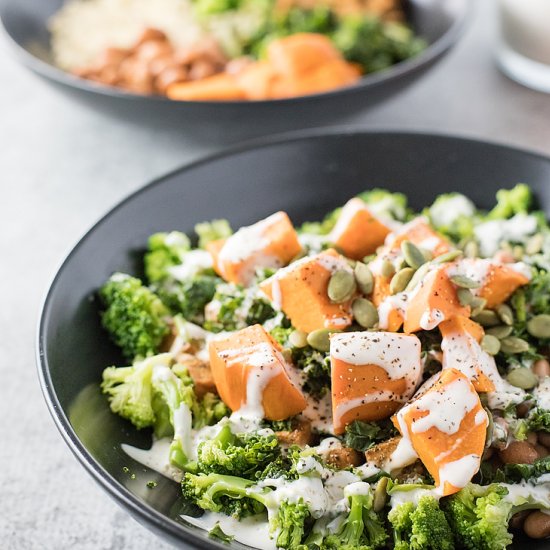 Kale Quinoa Harvest Bowl with Ranch