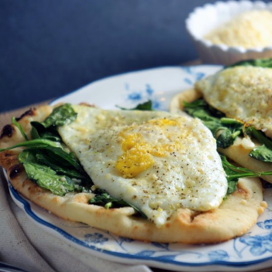 Egg, Spinach & Parm Flatbread