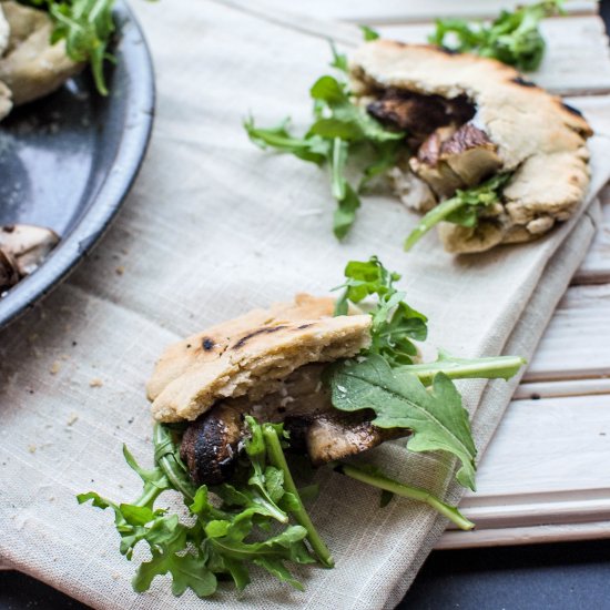 Arugula Lemon Portobello Pitas