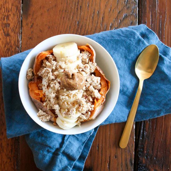 Stuffed Sweet Potato Breakfast Bowl