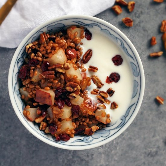 Wheat Berry Breakfast Bowl