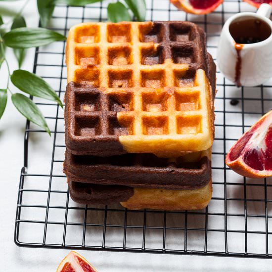 Chocolate-Vanilla Marbled Waffles