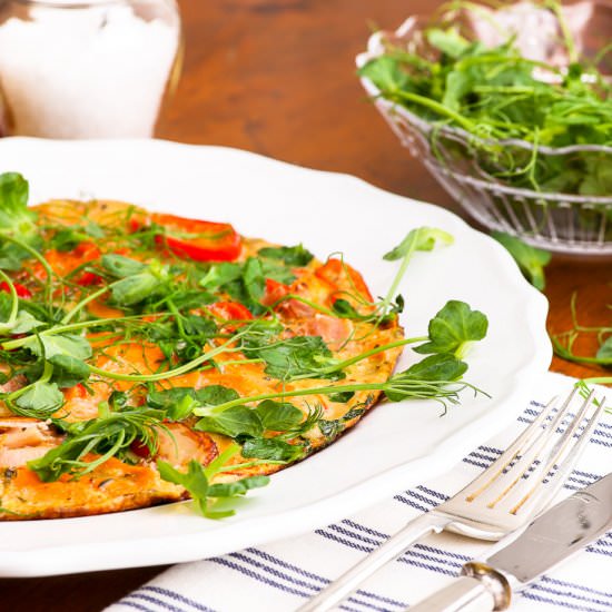 Vegetable Omelette with Pea Shoots