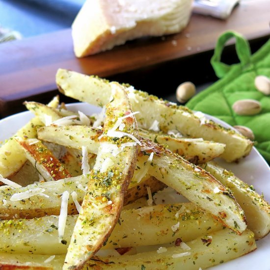 Pistachio Parmesan Oven Fries