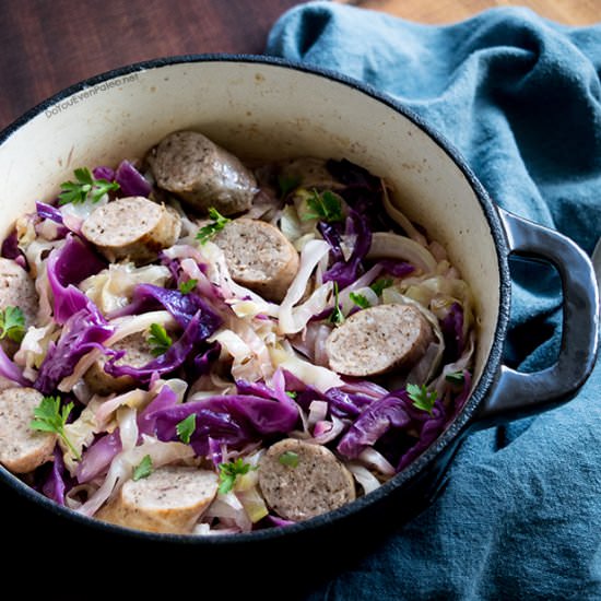 Braised Cabbage & Sausage