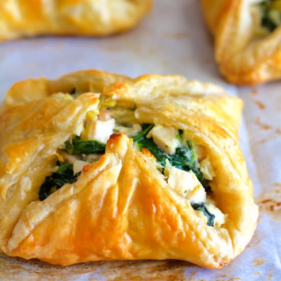 Chix Spinach Artichoke Puff Pastry