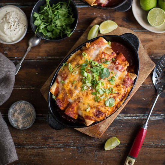 Chipotle chicken enchiladas