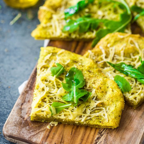 Cheesy Garlic Turmeric Flat Bread