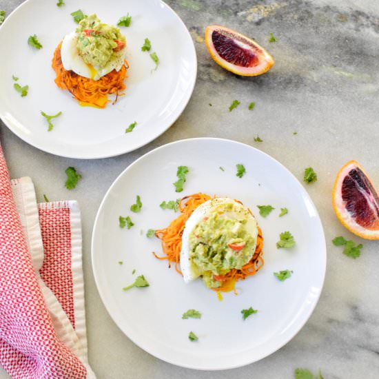 Egg & Guac on a Sweet Potato Nest