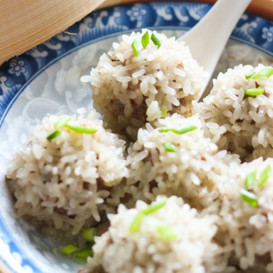 Steamed Sticky Rice Meat Balls