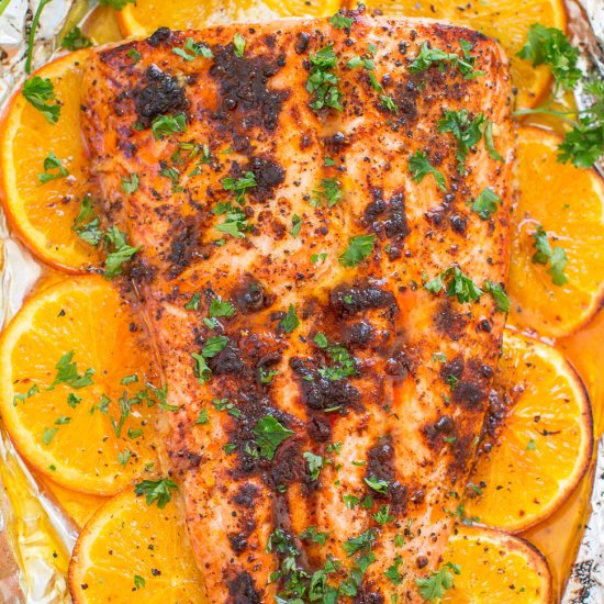 Sheet Pan Orange Chili Salmon