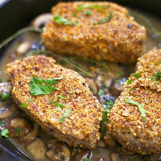 Almond Crusted Pork Chops