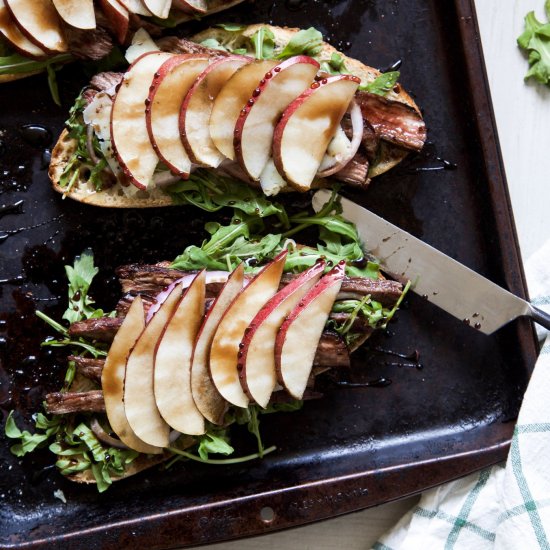 Open-Faced Balsamic Steak Sandwiches