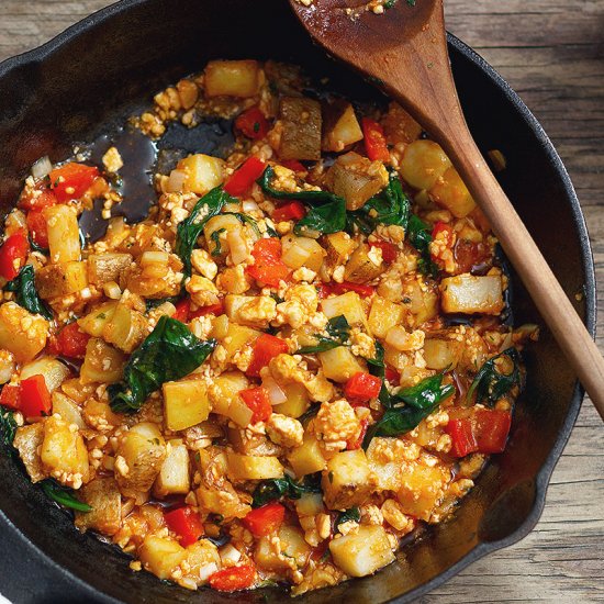 Spinach Potato Tofu Scramble