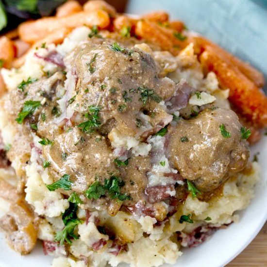 Crock Pot Salisbury Steak Meatballs