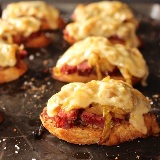 Corned Beef & Cabbage Crostini