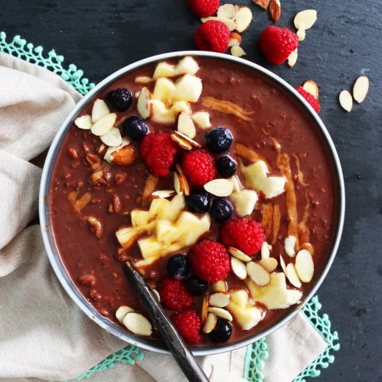 Overnight Dark Chocolate Hot Oatmeal