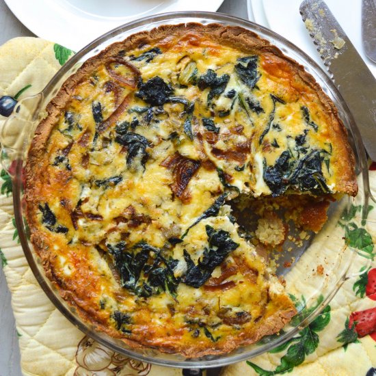 Swiss Chard & Caramel Onion Quiche