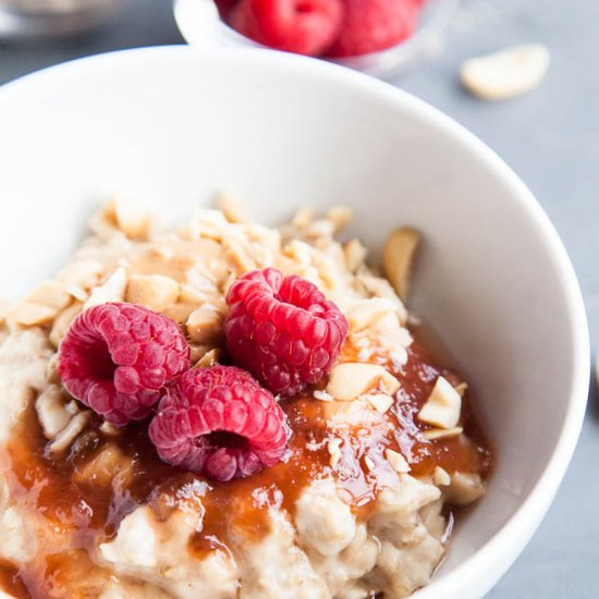 Peanut Butter and Jam Oatmeal