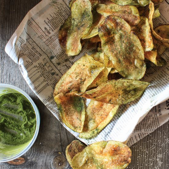 Potato Chips Dusted With Kale