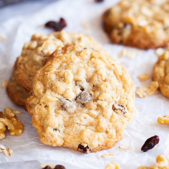 Oatmeal, Raisin, & Walnut Cookies